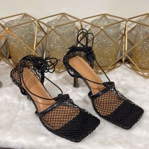 Black Faux Leather Shoes Size 9.5